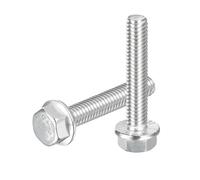 sourcing map 10Pcs 5/16-18 x 1-3/4" Flanged Hex Head Bolts, 304 Stainless Steel Flange Hexagon Screws, Flange Hex Drive Screws 5.8 Grade for Machinery Industry Home Appliances, Silver