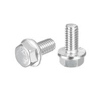 sourcing map 10Pcs 5/16-18 x 5/8" Flanged Hex Head Bolts, 304 Stainless Steel Flange Hexagon Screws, Flange Hex Drive Screws 5.8 Grade for Machinery Industry Home Appliances, Silver