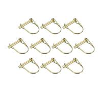 sourcing map 10Pcs 5/16" x 1-3/4" Linch Pin with Ring, Trailer Pins Round Linch Pins for Boat Kayak Canoe Trailer Tractor Trolley, Golden