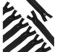 sourcing map 10Pcs 50cm/20-Inch Nylon Coil Zippers, #3 Closed End Separating Jacket Zippers Bulk Frame Replacement for Tailor Sewing Bag Craft Accessories, Black