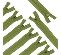 sourcing map 10Pcs 50cm/20-Inch Nylon Coil Zippers, #3 Closed End Separating Jacket Zippers Bulk Frame Replacement for Tailor Sewing Bag Craft Accessories, Army Green