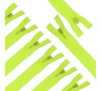 sourcing map 10Pcs 50cm/20-Inch Nylon Coil Zippers, #3 Closed End Separating Jacket Zippers Bulk Frame Replacement for Tailor Sewing Bag Craft Accessories, Bright Green