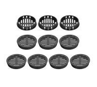 sourcing map 10Pcs 50mm/2in Air Vents Circular Soffit Vents, Black Plastic Soffit Vent Cover for Bathroom Home, Office, Kitchen, Cabinet, Wardrobe