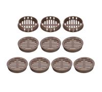 sourcing map 10Pcs 50mm/2in Air Vents Circular Soffit Vents, Drak Brown Plastic Soffit Vent Cover for Bathroom Home, Office, Kitchen, Cabinet, Wardrobe