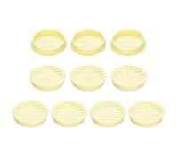 sourcing map 10Pcs 50mm/2in Air Vents Circular Soffit Vents, Yellow Plastic Soffit Vent Cover for Bathroom Home, Office, Kitchen, Cabinet, Wardrobe