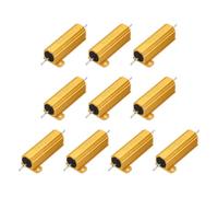 sourcing map 10pcs 50W 2 Ohm 5% Aluminum Housing Case Resistor, Wirewound Resistors Screw Tap Chassis Mounted, Gold