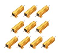 sourcing map 10pcs 50W 200 Ohm 5% Aluminum Housing Case Resistor, Wirewound Resistors Screw Tap Chassis Mounted, Gold