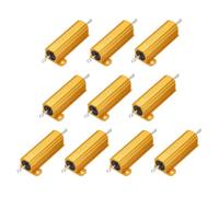 sourcing map 10pcs 50W 470 Ohm 5% Aluminum Housing Case Resistor, Wirewound Resistors Screw Tap Chassis Mounted, Gold