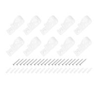 sourcing map 10Pcs 50x15mm Roller Shade Chain and Cord Hold Down, Curtain P Clip Fixation Hooks, Bead Chain Tension Device with Screws for Roller Blinds, Roman Shades, White