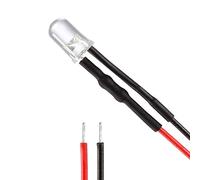 sourcing map 10Pcs 5mm Pre Wired LED, Red DC3-5V Clear Lens, Light Emitting Diodes