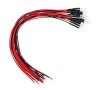 sourcing map 10Pcs 5mm Pre Wired LED, RGB Slow Flash Flashing DC3-6V Clear Lens, Light Emitting Diodes