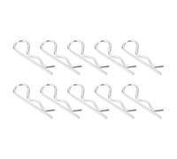 sourcing map 10Pcs 5mmx100mm 304 Stainless Steel R Shaped Spring Cotter Pins, R Clips Cotter Pin Spring Fastener for Household Appliances, Sports Equipment, Car Mechanics Repair (Silver)
