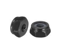 sourcing map 10Pcs #6-32 Nylon Insert Hex Lock Nut, 304 Stainless Steel Self-Locking Nylon Insert Stop Nut for Industrial Construction Fasteners, Black&White