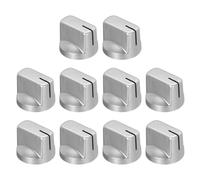 sourcing map 10Pcs 6.4mm Shaft Hole Guitar Ampere Effect Pedal Knobs Pointer Control Knobs with Set Screw Silver