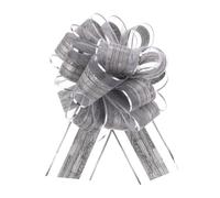 sourcing map 10pcs 6 Inch Big Pull Bow Gift Wrapping Organza Bows Vintage Ribbon Grey for Wedding Christmas Car Baskets Presents
