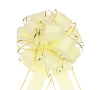 sourcing map 10pcs 6 Inch Large Pull Bow Gift Wrapping Bows Ribbon Organza Creamy White for Wedding Baskets Presents Christmas Valentine's Day Party