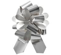 sourcing map 10pcs 6 Inch Metallic Large Big Pull Bow Gift Wrapping Bows Ribbon for Wedding Car Baskets Presents Christmas Bow, Silver