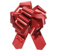 sourcing map 10pcs 6 Inch Metallic Large Big Pull Bow Glitter Gift Wrapping Bows Ribbon for Wedding Car Baskets Presents Christmas Bow, Red