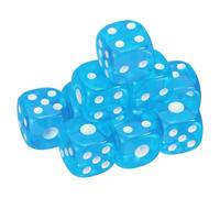 sourcing map 10Pcs 6 Sided Acrylic Dice, 10mm/0.39" Rounded Corner Translucent Colored D6 Game Dice for Theme Party Fun Table Board Games, Sky Blue