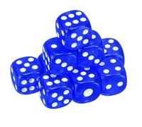 sourcing map 10Pcs 6 Sided Acrylic Dice, 10mm/0.39" Rounded Corner Translucent Colored D6 Game Dice for Theme Party Fun Table Board Games, Blue