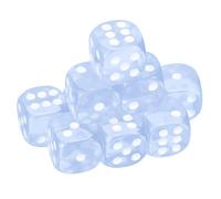 sourcing map 10Pcs 6 Sided Acrylic Dice, 14mm/0.55" Rounded Corner Translucent Colored D6 Game Dice for Theme Party Fun Table Board Games, Light Blue