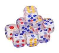 sourcing map 10Pcs 6 Sided Acrylic Dice, 14mm/0.55" Rounded Corner Translucent Colored D6 Game Dice for Theme Party Fun Table Board Games, Transparent