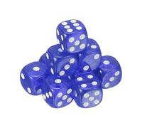 sourcing map 10Pcs 6 Sided Acrylic Dice, 16mm/0.63" Rounded Corner Translucent Colored D6 Game Dice for Theme Party Fun Table Board Games, Blue