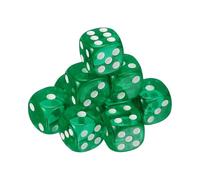 sourcing map 10Pcs 6 Sided Acrylic Dice, 16mm/0.63" Rounded Corner Translucent Colored D6 Game Dice for Theme Party Fun Table Board Games, Green