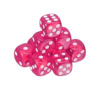 sourcing map 10Pcs 6 Sided Acrylic Dice, 16mm/0.63" Rounded Corner Translucent Colored D6 Game Dice for Theme Party Fun Table Board Games, Rose Red