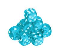 sourcing map 10Pcs 6 Sided Acrylic Dice, 18mm/0.71" Rounded Corner Translucent Colored D6 Game Dice for Theme Party Fun Table Board Games, Sky Blue