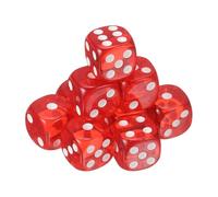 sourcing map 10Pcs 6 Sided Acrylic Dice, 18mm/0.71" Rounded Corner Translucent Colored D6 Game Dice for Theme Party Fun Table Board Games, Red