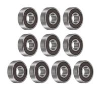 sourcing map 10pcs 6000-2RS Bearing 10x26x8mm, Chrome Steel Double Rubber Seals Precision Bearing, Lubricated Deep Groove Ball Bearings, P6 (ABEC 3)