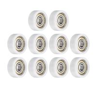 sourcing map 10Pcs 608ZZ Ball Bearing Guide 8x26x10mm Double Metal Shielded Nylon Roller Bearings, Flat Pulley Wheel for Furniture, Hardware Accessories, White