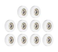 sourcing map 10Pcs 608ZZ Ball Bearing Guide 8x36x10mm Double Metal Shielded Nylon Roller Bearings, Flat Pulley Wheel for Furniture, Hardware Accessories, White