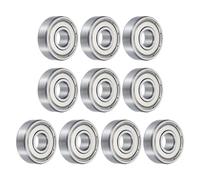 sourcing map 10pcs 608ZZ Bearing 8x22x7mm, Chrome Steel Double Shielded Precision Bearing, Lubricated Deep Groove Ball Bearings, P6 (ABEC 3)