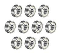 sourcing map 10pcs 608ZZ Deep Groove Ball Bearings 8 x 22 x 7mm High Carbon Steel Double Shield Bearings for Electric Motor, Home Appliances, Garden Machinery, Silver Tone