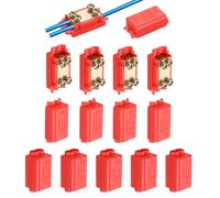 sourcing map 10Pcs 60A 400V Wiring Splicing Terminal Connectors, 17-10AWG Wire Electrical Connectors Nuts Assortment Kit, 1 in 2 Out Red Quick Disconnect Compact Splicing ZK-1306
