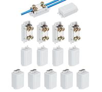 sourcing map 10Pcs 60A 400V Wiring Splicing Terminal Connectors, 17-10AWG Wire Electrical Connectors Nuts Assortment Kit, 1 in 2 Out White Quick Disconnect Compact Splicing ZK-1306 Plating