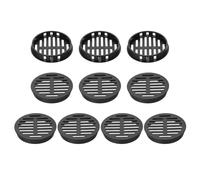 sourcing map 10Pcs 60mm/2.4in Air Vents Circular Soffit Vents, Black Plastic Soffit Vent Cover for Bathroom Home, Office, Kitchen, Cabinet, Wardrobe