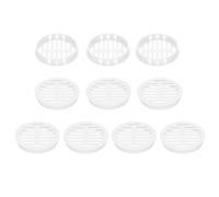 sourcing map 10Pcs 60mm/2.4in Air Vents Circular Soffit Vents, White Plastic Soffit Vent Cover for Bathroom Home, Office, Kitchen, Cabinet, Wardrobe