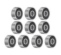 sourcing map 10pcs 624-2RS Bearing 4x13x5mm, Chrome Steel Double Rubber Seals Miniature Bearing, Lubricated Deep Groove Ball Bearings, P6 (ABEC 3)