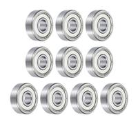 sourcing map 10pcs 628ZZ Bearing 8x24x8mm, Chrome Steel Double Shielded Precision Bearing, Lubricated Deep Groove Ball Bearings, P6 (ABEC 3)