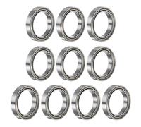 sourcing map 10pcs 6702ZZ Deep Groove Ball Bearings, Chrome Steel Z2 Double Metal Shielded Bearing 15mm x 21mm x 4mm