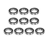 sourcing map 10pcs 6802-2RS Deep Groove Ball Bearings 15mm Bore 24mm OD 5mm Thick Chrome Steel ABEC5 Double Sealed Bearing for Motors Pumps Conveyors