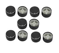 sourcing map 10pcs 6mm Hole Dia Round Potentiometer Lamp Dimmer Rotary Switch Knob Control Cap Black