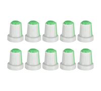 sourcing map 10Pcs 6mm Shaft Hole Knob for Speaker Effect Pedal Amplifier Grey Potentiometer Knob Green Mark