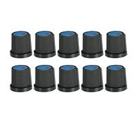 sourcing map 10Pcs 6mm Shaft Hole Knob for Speaker Effect Pedal Amplifier Potentiometer Knob Black Blue