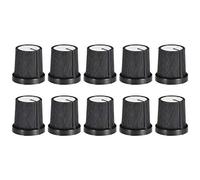 sourcing map 10Pcs 6mm Shaft Hole Knob for Speaker Effect Pedal Amplifier Potentiometer Knob Black White
