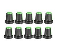 sourcing map 10Pcs 6mm Shaft Hole Knob for Speaker Effect Pedal Amplifier Potentiometer Knob Green Mark