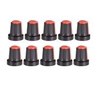 sourcing map 10Pcs 6mm Shaft Hole Knob for Speaker Effect Pedal Amplifier Potentiometer Knob Red Mark 17mm Height